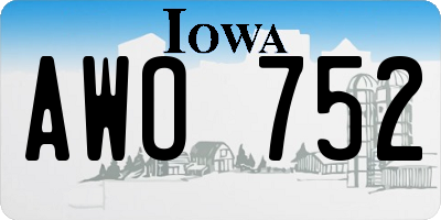 IA license plate AWO752
