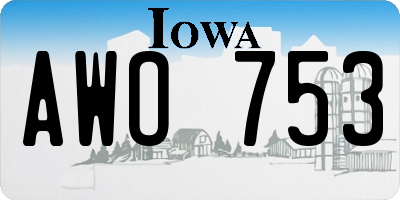 IA license plate AWO753