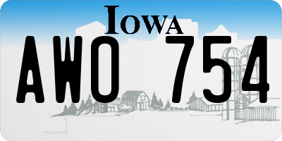 IA license plate AWO754