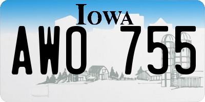 IA license plate AWO755