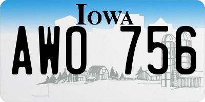 IA license plate AWO756