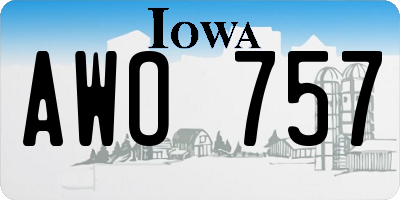 IA license plate AWO757