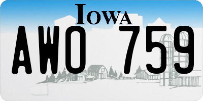 IA license plate AWO759