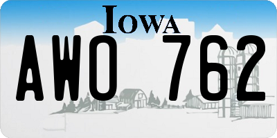 IA license plate AWO762