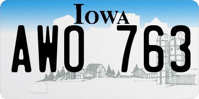 IA license plate AWO763