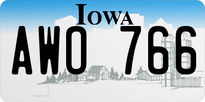 IA license plate AWO766
