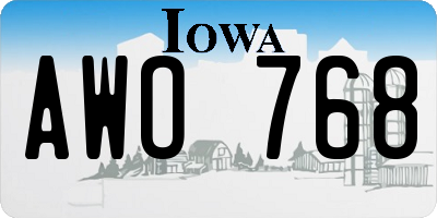 IA license plate AWO768