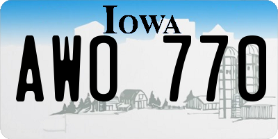 IA license plate AWO770