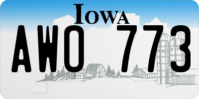 IA license plate AWO773