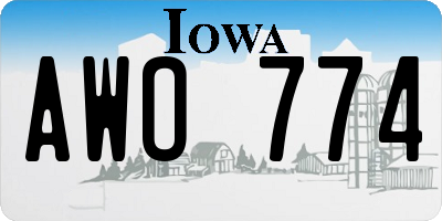 IA license plate AWO774
