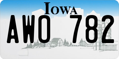 IA license plate AWO782