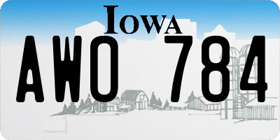 IA license plate AWO784