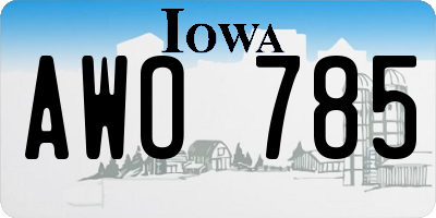 IA license plate AWO785