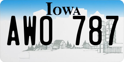 IA license plate AWO787