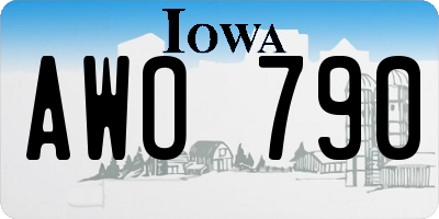 IA license plate AWO790