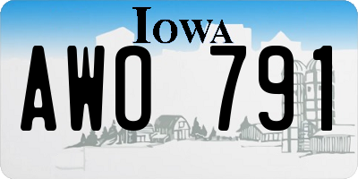 IA license plate AWO791