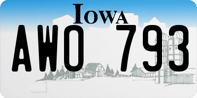 IA license plate AWO793