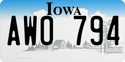 IA license plate AWO794