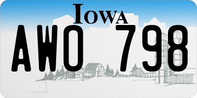 IA license plate AWO798