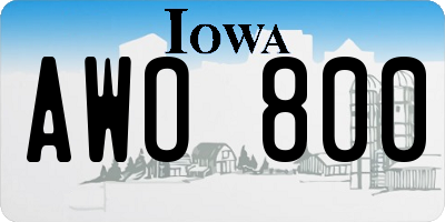 IA license plate AWO800