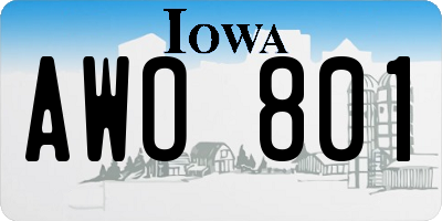 IA license plate AWO801