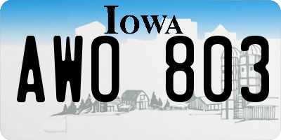 IA license plate AWO803