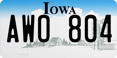 IA license plate AWO804