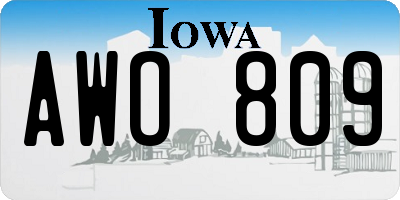 IA license plate AWO809