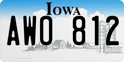 IA license plate AWO812