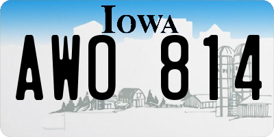 IA license plate AWO814