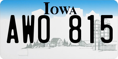 IA license plate AWO815