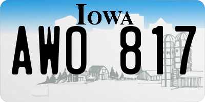 IA license plate AWO817