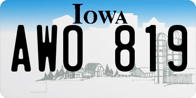 IA license plate AWO819