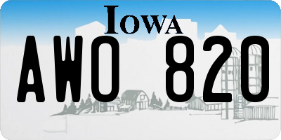 IA license plate AWO820