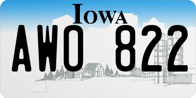 IA license plate AWO822