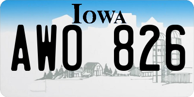 IA license plate AWO826