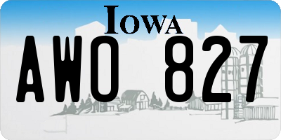 IA license plate AWO827