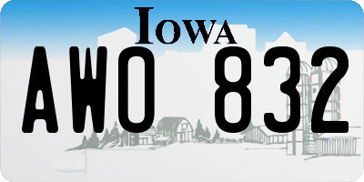 IA license plate AWO832