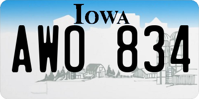 IA license plate AWO834
