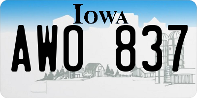IA license plate AWO837