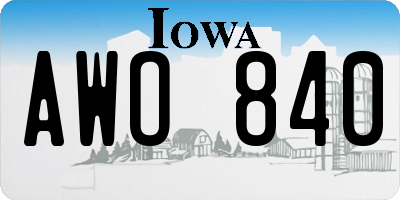 IA license plate AWO840