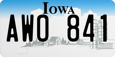 IA license plate AWO841