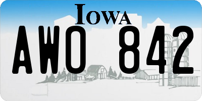 IA license plate AWO842