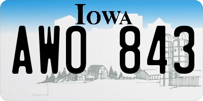 IA license plate AWO843