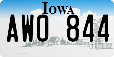 IA license plate AWO844