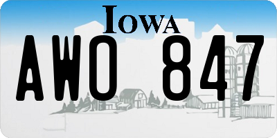 IA license plate AWO847