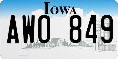 IA license plate AWO849