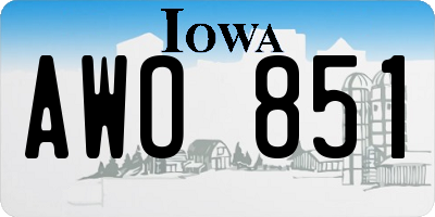 IA license plate AWO851