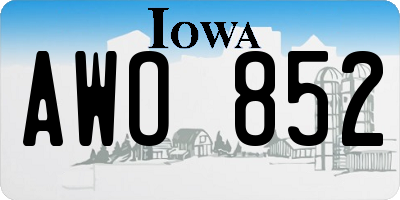 IA license plate AWO852