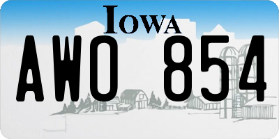 IA license plate AWO854
